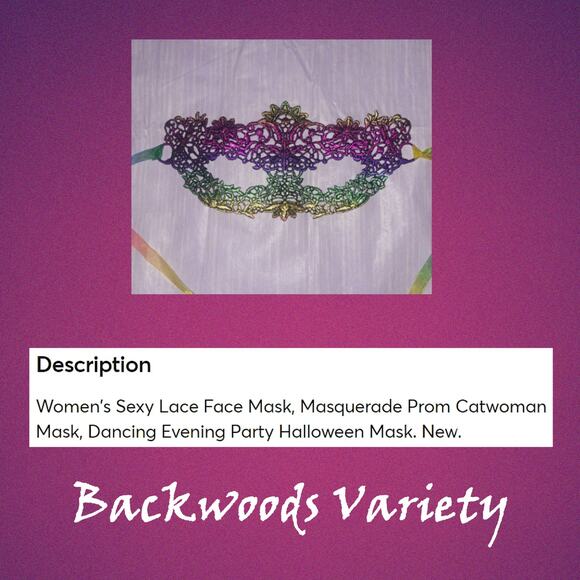 Rainbow Colors Lace Masquerade Cosplay Mask - Picture 2 of 7